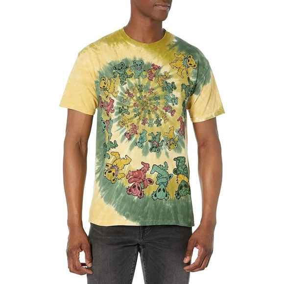 🎉HP🎉 Grateful Dead Spiral Alien Bears Men's Tie Dye T-Shirt - Picture 1 of 6